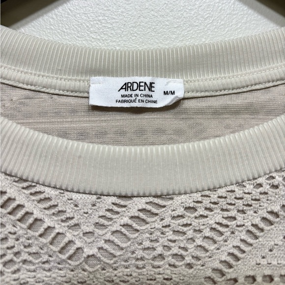 ✨$8 CLEAR-OUT✨ Ardene Crotchet Lace Knit Stretchy Cropped Long Sleeve Crop Top - Picture 7 of 9